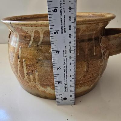 Signed Studio Pottery Casserole Dish with Lid – Handcrafted Art Pottery