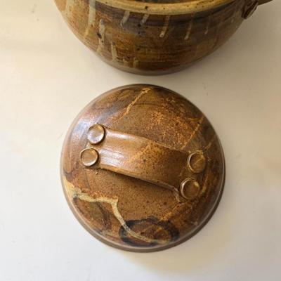 Signed Studio Pottery Casserole Dish with Lid – Handcrafted Art Pottery