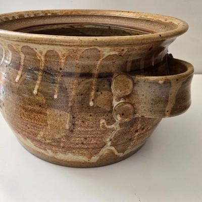 Signed Studio Pottery Casserole Dish with Lid – Handcrafted Art Pottery