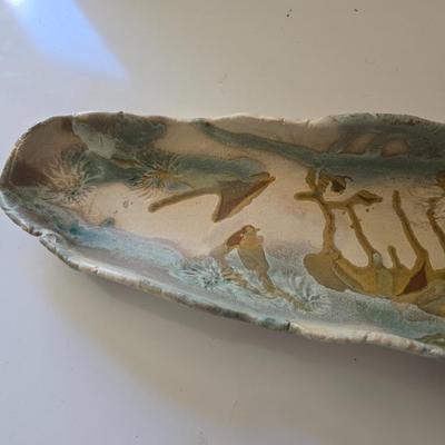 Handmade Organic Studio Pottery Tray – Abstract Glaze Design