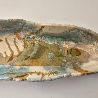 Handmade Organic Studio Pottery Tray – Abstract Glaze Design