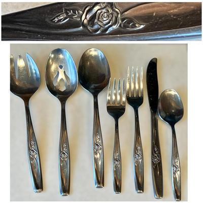 International Silver Vintage Flatware Lot "Random Rose"