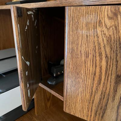 Desk w Vintage Lamp
