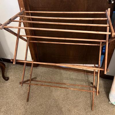 Ironing Lot - Vintage Wood Drying Rack, Irons