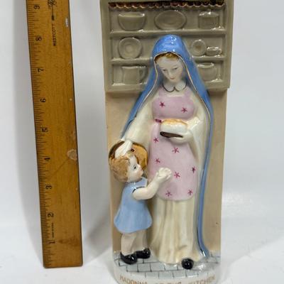 Vintage Ceramic "Madonna of the Kitchen" Relief Figurine