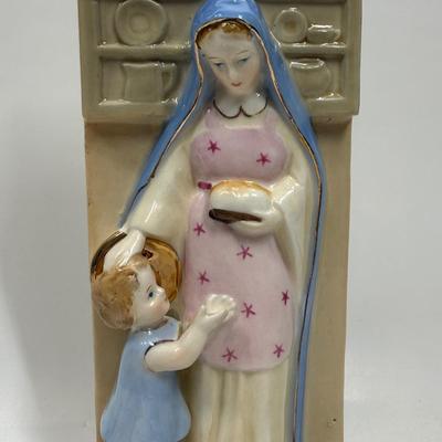 Vintage Ceramic "Madonna of the Kitchen" Relief Figurine