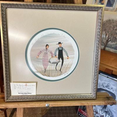 Lot 109 Amish Man & wife print