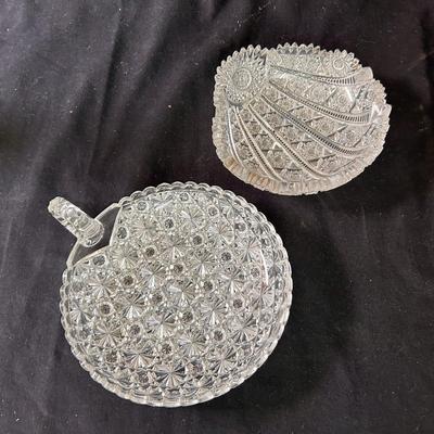 2 Pieces American Brilliant cut glass
