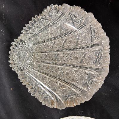 2 Pieces American Brilliant cut glass