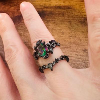 Beautiful Retro Style Two Piece Ring Set