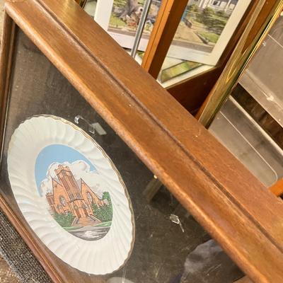 Lot 121 Shadow box w/ plate from church
