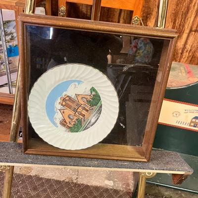 Lot 121 Shadow box w/ plate from church