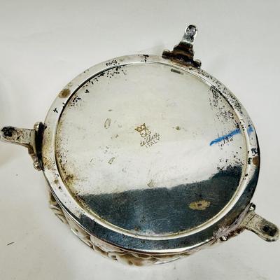 Antique De Uberti Flower Frog Silver Plated Footed Base Italy