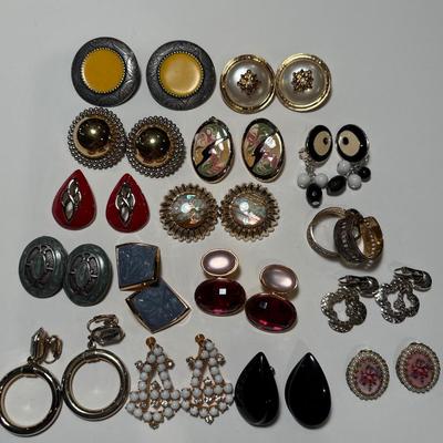 16 pair clip-on earrings