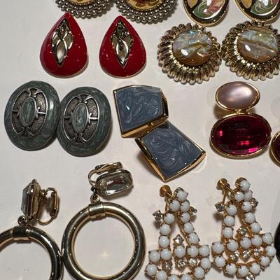 16 pair clip-on earrings