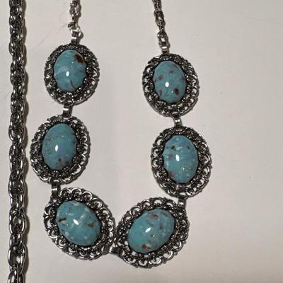 3 turquoise-look necklaces
