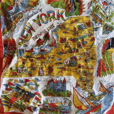 Vintage Souvenir State 22" square Flour Sack Towels