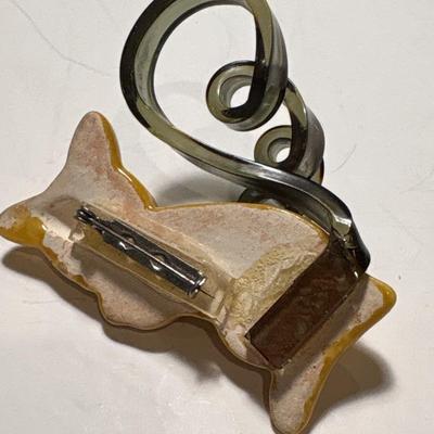 Vintage ceramic squirrel with lucite tail