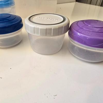 Assorted Food Storage Containers and 6 colorful cups – 25+ Pieces