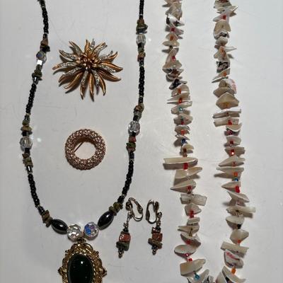 Necklaces, earrings & pins