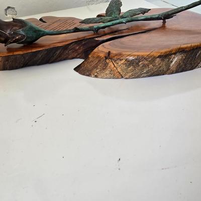 J. Christopher White – “Li’l Rosebud” Bronze & Wood Wall Sculpture
