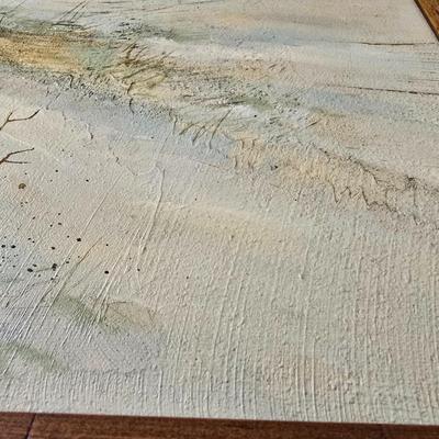 Original Signed Winter Landscape Painting by Jim Sloan – Rustic Framed Art
