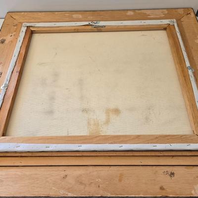 Original Signed Winter Landscape Painting by Jim Sloan – Rustic Framed Art