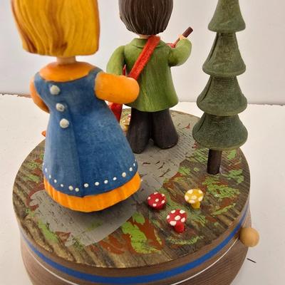ANRI Italy Wood Music Box – “As Time Goes By” – Hand Carved & Painted