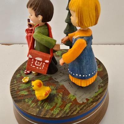 ANRI Italy Wood Music Box – “As Time Goes By” – Hand Carved & Painted