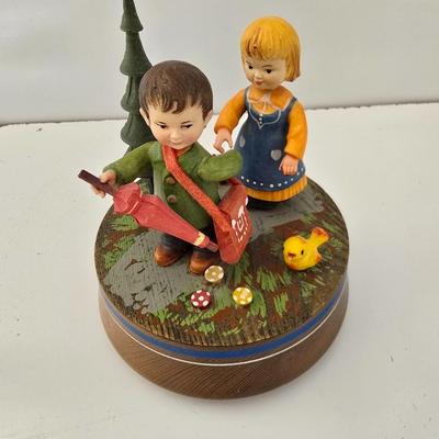 ANRI Italy Wood Music Box – “As Time Goes By” – Hand Carved & Painted