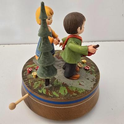 ANRI Italy Wood Music Box – “As Time Goes By” – Hand Carved & Painted