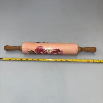 Rolling Pin Rose Vintage Wood Baking Cooking