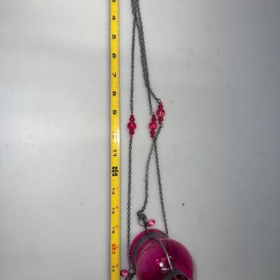 Moroccan Hanging Glass Candle Holder Lot of two (Pink and Blue)