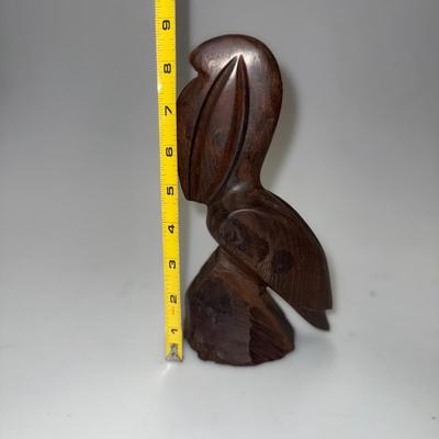 Wood Pelican Carved Seaside Figure