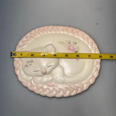 Cat On Rug Ceramic Oval Trivet, Pfaltzgraff