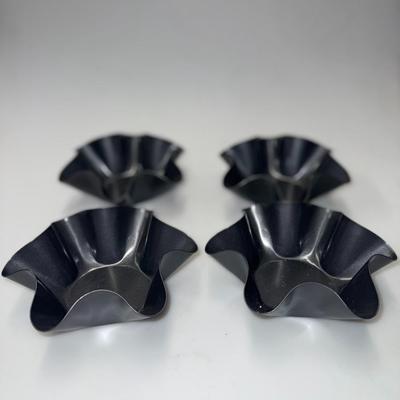 NonStick Black 2.5x6.5 Fluted Brioche Bundt Tortilla Taco Shell Molds (4)