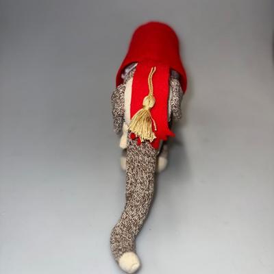 Adorable Vintage Handmade Sock Monkey Elephant Circus Plush Toy Pachyderm