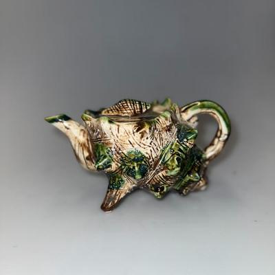 Vintage Majolica Conch Sea Shell Teapot Japan