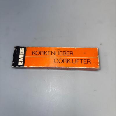 Vintage Emide Korkenheber Cork Lifter Opener Black Bakelite