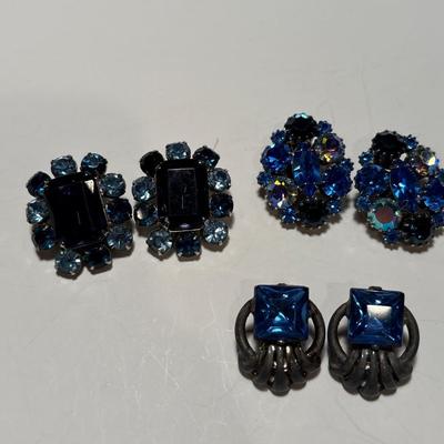 Vintage blue crystal earrings