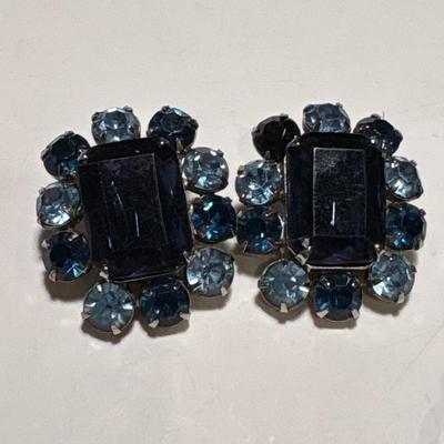 Vintage blue crystal earrings