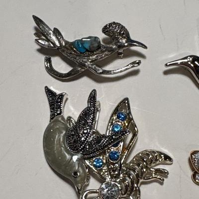 Birds & bee pins