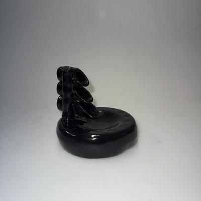 Vintage Incense Burner Black Ceramic Bamboo Cascading Waterfall Design For Cones