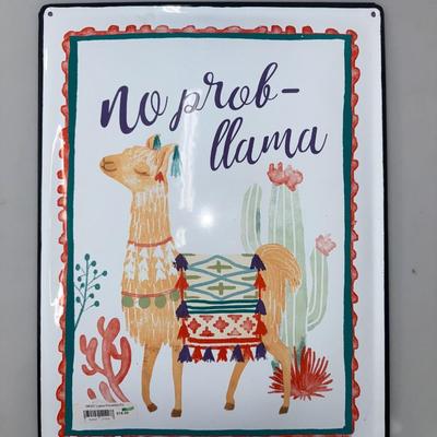 LLAMA Lama Drama Alpaca Southwest THICK SHEET METAL SIGN