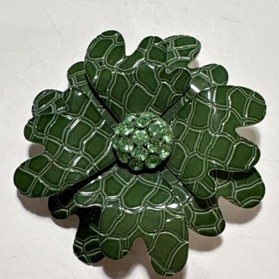 Leaf & flower brooches