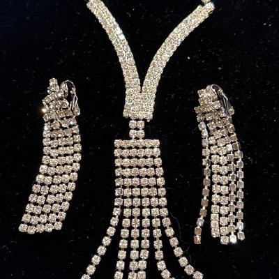 Vintage rhinestone jewelry set