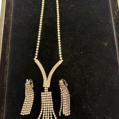 Vintage rhinestone jewelry set