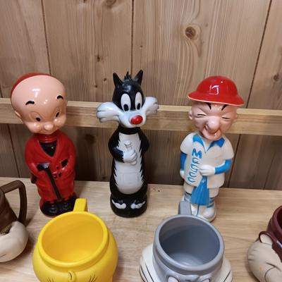 MR MAGOO AND 2 OTHER EMPTY SOAKY'S PLUS THICK PLASTIC CARTOON CHARACTER CUPS