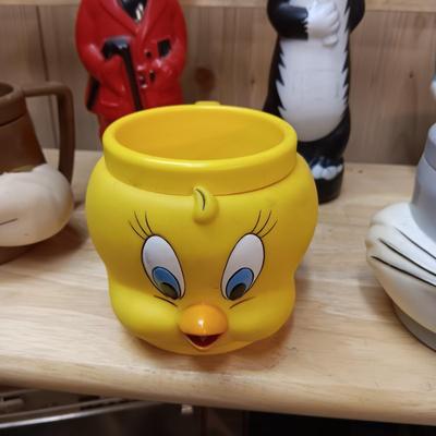MR MAGOO AND 2 OTHER EMPTY SOAKY'S PLUS THICK PLASTIC CARTOON CHARACTER CUPS