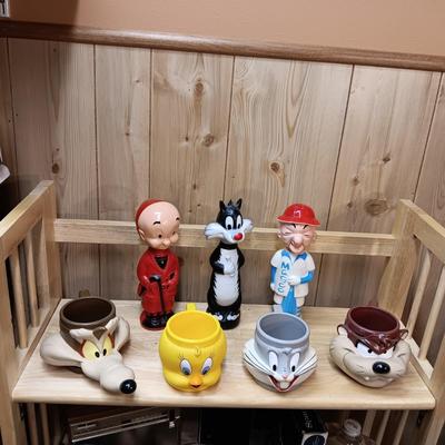 MR MAGOO AND 2 OTHER EMPTY SOAKY'S PLUS THICK PLASTIC CARTOON CHARACTER CUPS
